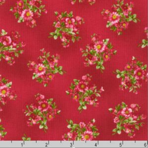 Bouquet of Roses Fabric: Small Bouquet Woodrose (per 1/4 metre) | 