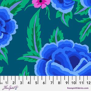 Kaffe Fassett Collective: Embroidered Shawl Blue (per 1/4 metre) | 