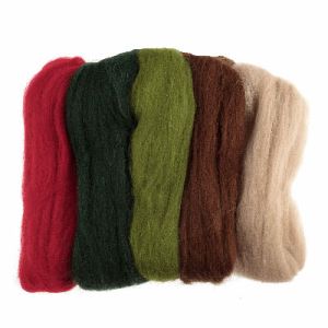 Natural Wool Roving 50g Assorted Christmas | 