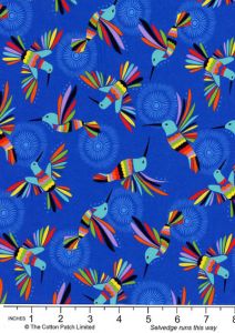 Mexicana fabric: Hummingbird Blue (per 1/4 metre) | 