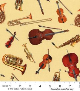 Music Fabric: Musical Instruments on Champagne | 