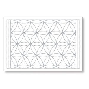 Sashiko Sampler Placemat Hanaguruma White | 