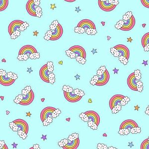 Believe fabric: Flying Rainbows Sky Blue (per 1/4 metre) | 