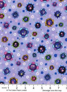 Hootie Patootie fabrics: Flower Toss, Purple | 