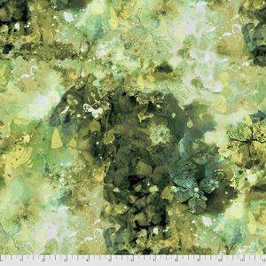 Into the Woods Fabric: Cosmic Clover Wasabi (per 1/4 metre) | 