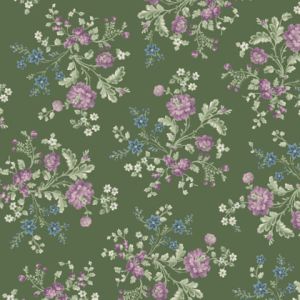 Vivienne fabric: Green Petite Bouquet | 