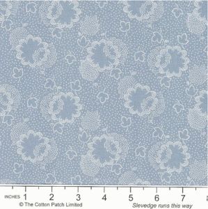 Dutch Heritage fabric: Two Tone Floral Leaf Chambray (per 1/4 metre) | 