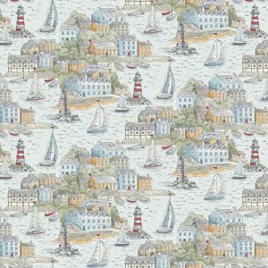 High Tide Fabric: Harbour View, Light Blue | 