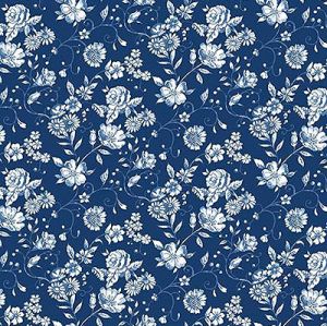 Classic Blue Fabric: Small Floral Navy (per 1/4 metre) | 