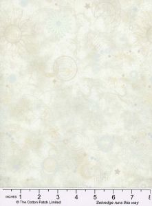 Celestials fabric: Lunar Symbols, Cream | 