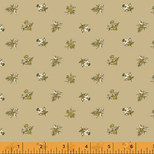 Eliza fabric: Spaced Floral Gold/Latte (per 1/4 metre) | 