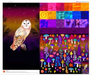 The Psychedelic Woodland Collection: Wise Owl 36" panel | 