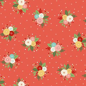 Amelia fabric: Posy Red (per 1/4 metre) | 