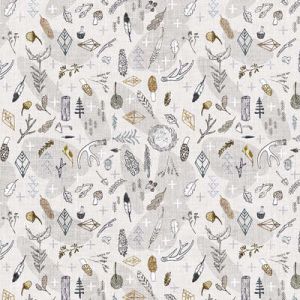 Forest Fable Fabric: Wilderness Things Off White (per 1/4 metre) | 