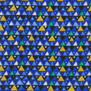 Gustav Klimt fabric: Metallic Triangles Sapphire | 