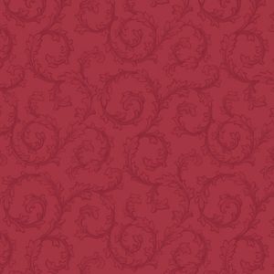 Midnight Meadow fabric: Scroll, Red | 