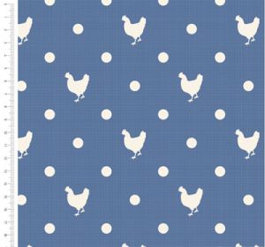 Blue Skies and Nutmeg fabric: Blue Chicken (per 1/4 metre) | 