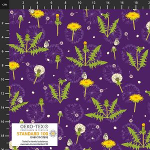 Spread the Seeds fabrics: Dandelion Plants Purple | 