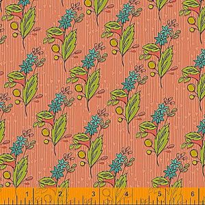 Buttons and Blooms fabric: Grandma Olive's Nosegay Salmon (per 1/4 metre) | 