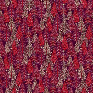 Enchanted Christmas fabric: Forest Red | 