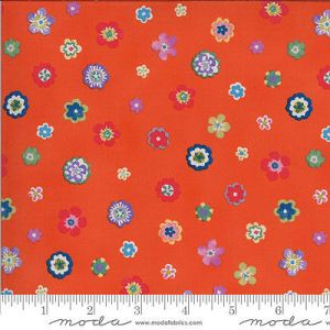 Lulu Fabric: Flowers Clementine (per 1/4 metre) | 