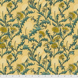 Forest Floor fabric: Small Dandelions Yellow (per 1/4 metre) | 