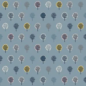 Heather and Sage fabric: Trees Blue (per 1/4 metre) | 