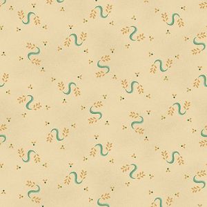 Kim Diehl Designs: Serpentine Swirls Cream (per 1/4 metre) | 