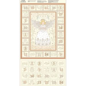 Angels fabric: Angels Advent Calendar 60cm Panel Cream | 