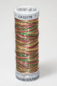 Gutermann Sulky Metallic Thread: Cran/Gold/P Green 7027 | 