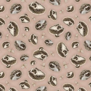 Little Ones fabric: Tossed Hedgehogs Beige (per 1/4 metre) | 