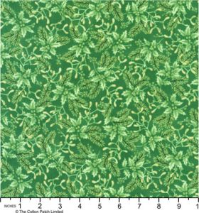 Holiday Flourish, Festive Finery fabric: Mistletoe and Holly, Pine | 