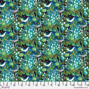 L'Heure Bleue fabric: Lily of the Valley, Midnight | 