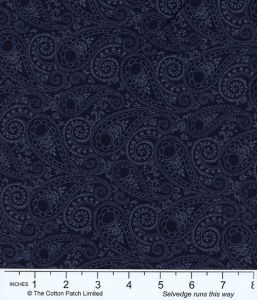 Juliette fabric, Paisley, Navy | 