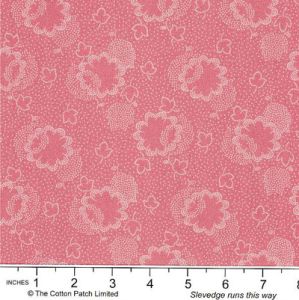 Dutch Heritage fabric: Two Tone Floral Leaf Dusty Pink (per 1/4 metre) | 