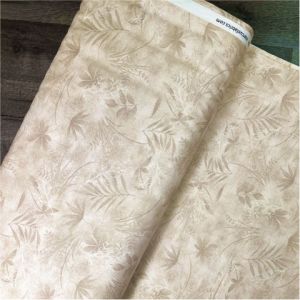 108" Quilt Back Fabric: Leaves Tan | 