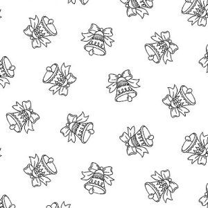 Ramblings Fabric: Festive Bells White on White (per 1/4 metre) | 