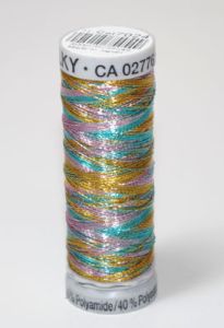 Gutermann Sulky Metallic Thread: Light Blue/Gold/Lavendar 7024 | 