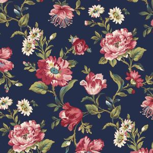 Midnight Meadow fabric: Bold Bloom, Navy | 