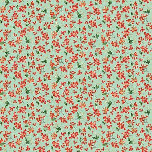 Festive Foliage fabric: Berries Teal (per 1/4 metre) | 