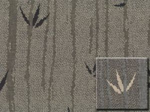 Double Weave Jacquard: Woven Foliage Moss/Grey (per 1/4 metre) | 