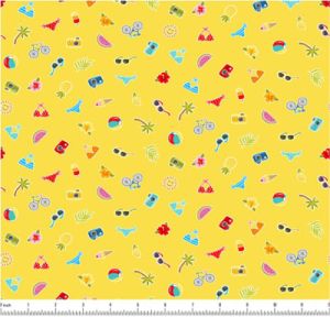 Pool Party fabric: Party Scatter Yellow (per 1/4 metre) | 