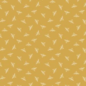 Petite Bees Fabric: Bees, Butterscotch | 