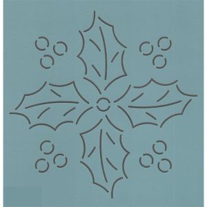 Quilt Stencil  7 Inch Holly Berry Block | 