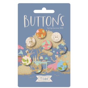 Tilda Sunday Brunch Buttons: Blue, Pink and Ginger 14mm, 8 pcs | 