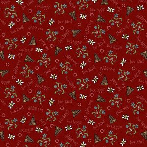 Gail Pan Designs: Bee & Hives Red (per 1/4 metre) | 