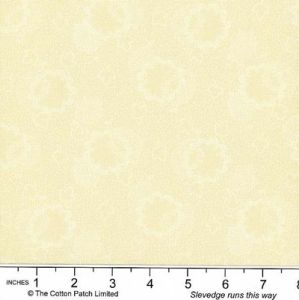 Dutch Heritage fabric: Two Tone Floral Leaf Cream (per 1/4 metre) | 