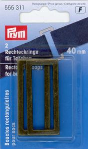 Prym Bag Rectangle Loops 40 mm Antique Brass | 