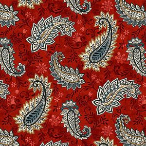 Le Poulet Fabric: Paisley Red (per 1/4 metre) | 