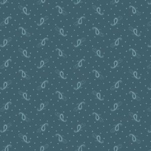 Rainbow Sampler fabric: Simple Paisley Teal (per 1/4 metre) | 